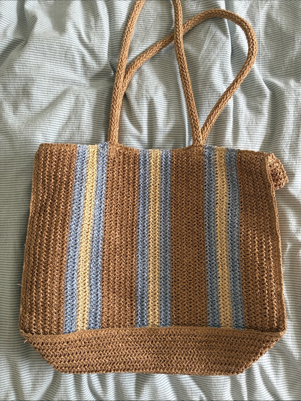 Naples paper straw tote bag from Wyeth, packable.